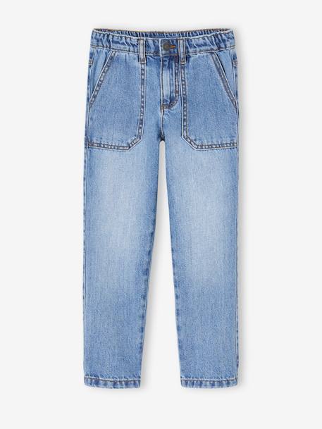 Jungen Worker-Jeans Oeko-Tex, Bundweite verstellbar blue stone+schwarz denim 2