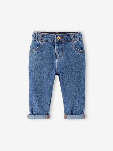 Mädchen Baby Mom-fit-Jeans, Knopfverschluss Oeko-Tex blue stone 1