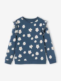 Maedchenkleidung-Mädchen Sweatshirt mit Volants und Prints