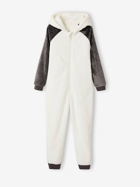 Kinder Overall / Onesie aus Plüsch PANDA - grau - 3