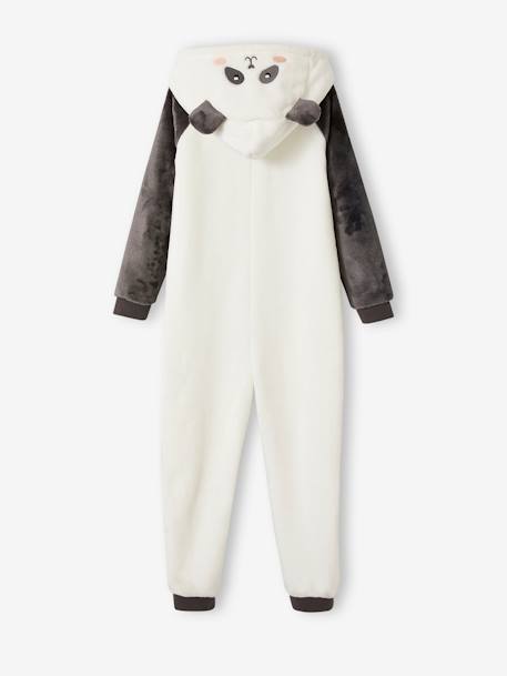 Kinder Overall / Onesie aus Plüsch PANDA - grau - 1