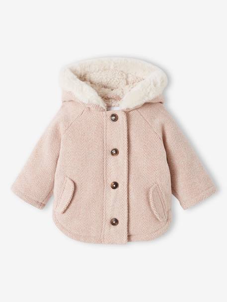 Warmer Baby Wintermantel mit Recycling-Polyester rosa 3