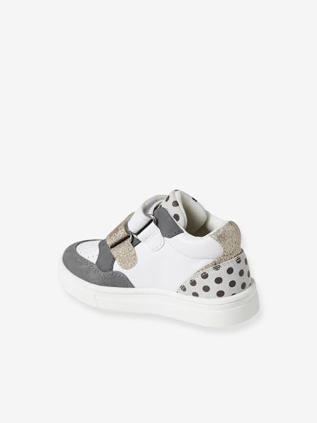 Baby Klett-Sneakers Tupfen weiß/grau 3