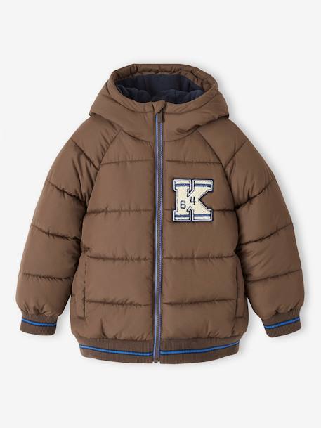 Jungen Steppjacke mit Fleecefutter, Recycling-Polyester - marine+schokolade+tannengrün - 6