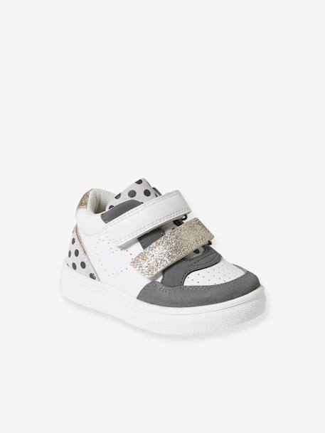 Baby Klett-Sneakers Tupfen - weiß/grau - 1