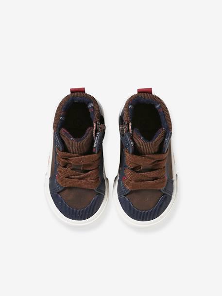 Baby High-Sneakers mit Reißverschluss braun+set blau 4