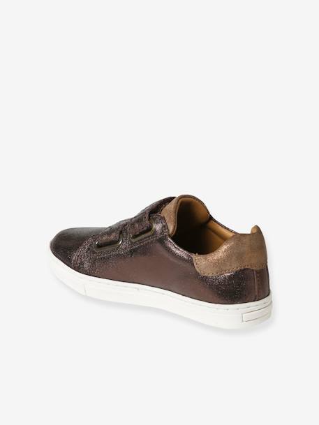 Mädchen Sneakers mit Klettverschluss, Anziehtrick bronze+gold 5