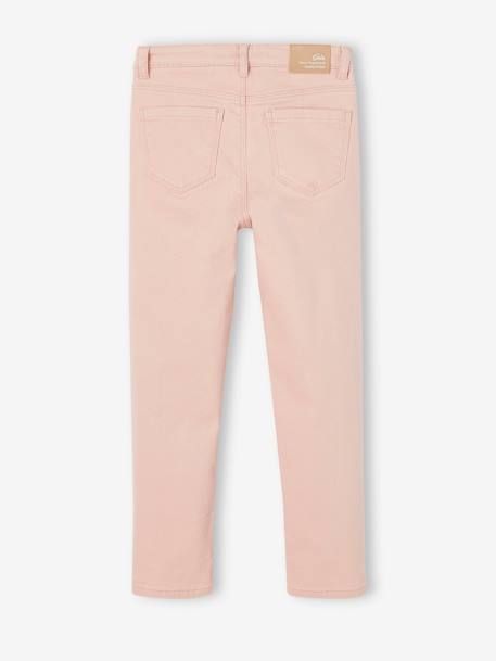 Mädchen Mom-Fit-Hose, Hüftweite SLIM - nachtblau+pfirsich+pudrig rosa+tannengrün+wollweiß - 10