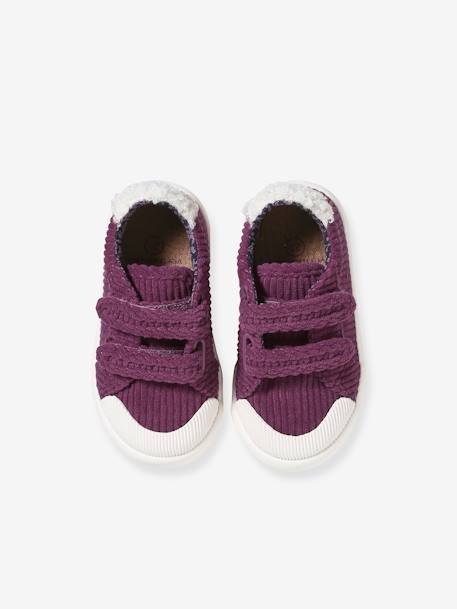Baby Klett-Sneakers aus Cord - altrosa+himbeer+marine - 11