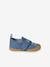 Baby Stoff-Hausschuhe mit Klettverschluss - blau bedruckt+jeansblau - 8