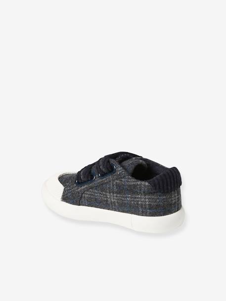 Baby Stoff-Sneakers mit Klettverschluss - blau kariert+grau kariert - 8