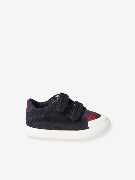 Baby Stoff-Sneakers mit Klettverschluss - blau kariert+grau kariert - 2