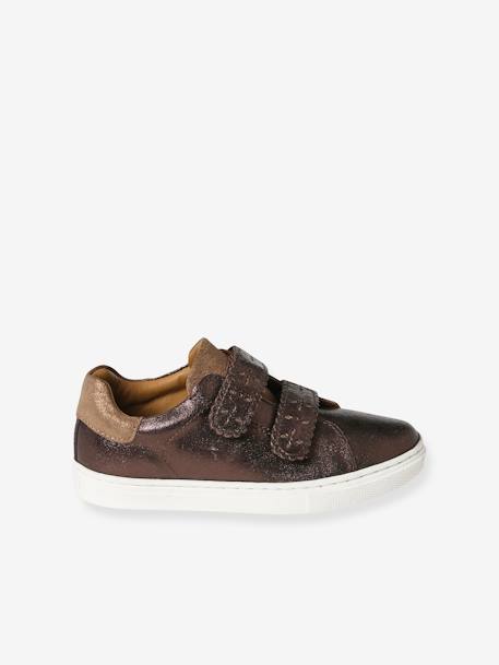 Mädchen Sneakers mit Klettverschluss, Anziehtrick - bronze+gold - 4