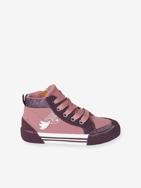 Mädchen High-Sneakers, Anziehtrick rosa 2