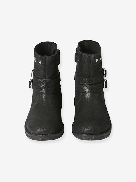 Warme Mädchen Boots mit Anziehtrick schwarz 4