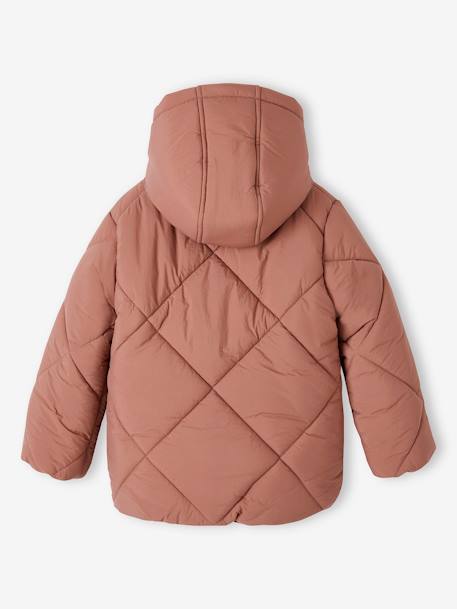 Mädchen Kapuzen-Steppjacke mit Teddyfleece-Futter, Wattierung Recycling-Polyester - blush - 4