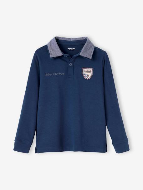 Jungen Poloshirt, 2-in-1-Look, personalisierbar marine 2