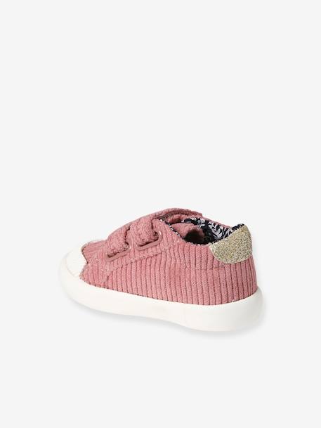 Baby Klett-Sneakers aus Cord altrosa+himbeer+marine 4