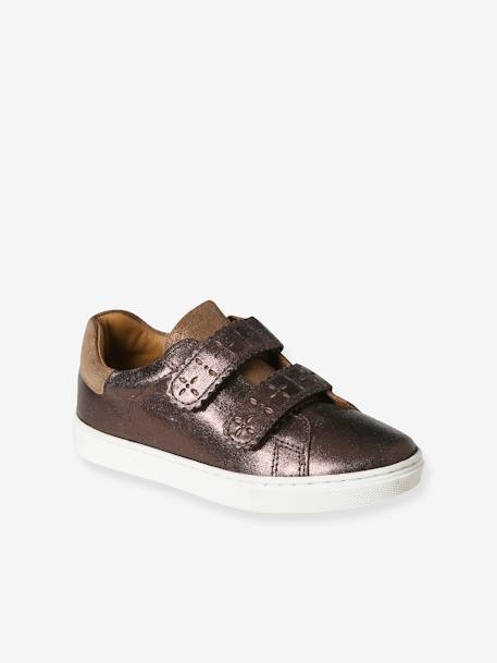 Mädchen Sneakers mit Klettverschluss, Anziehtrick - bronze+gold - 3