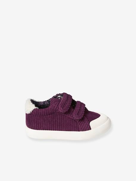 Baby Klett-Sneakers aus Cord - altrosa+himbeer+marine - 9