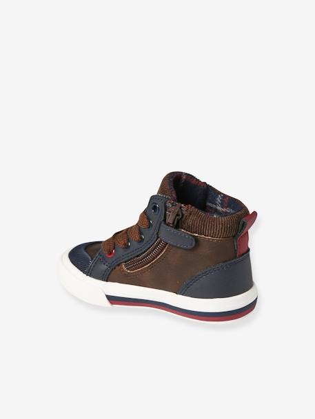 Baby High-Sneakers mit Reißverschluss braun+set blau 3