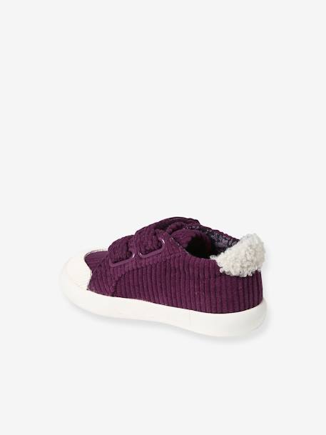 Baby Klett-Sneakers aus Cord - altrosa+himbeer+marine - 10