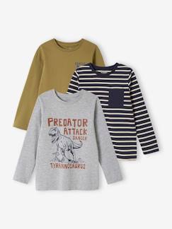 Jungenkleidung-Shirts, Poloshirts & Rollkragenpullover-Shirts-3er-Pack Jungen Langarmshirts BASIC Oeko-Tex