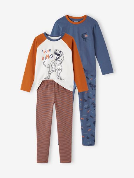 2er-Pack Jungen Schlafanzüge, Dinos indigo-blau 1