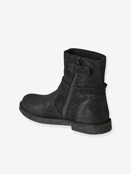 Warme Mädchen Boots mit Anziehtrick schwarz 3