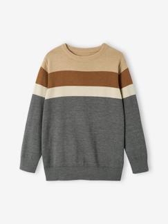 Jungen Feinstrickpullover mit Streifen Oeko-Tex  [numero-image]