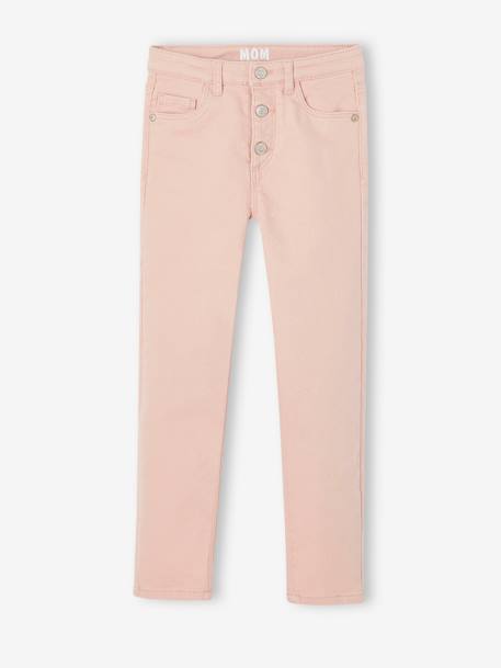 Mädchen Mom-Fit-Hose, Hüftweite SLIM nachtblau+pfirsich+pudrig rosa+tannengrün+wollweiß 9