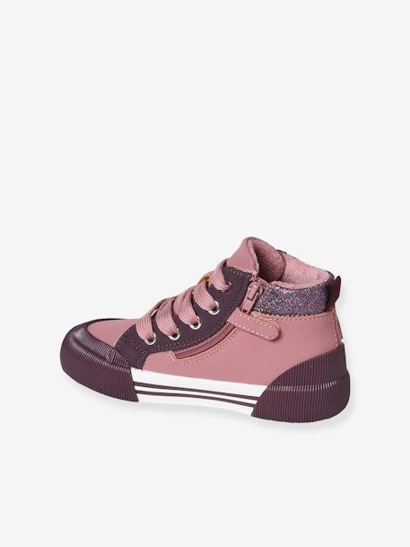 Mädchen High-Sneakers, Anziehtrick rosa 3