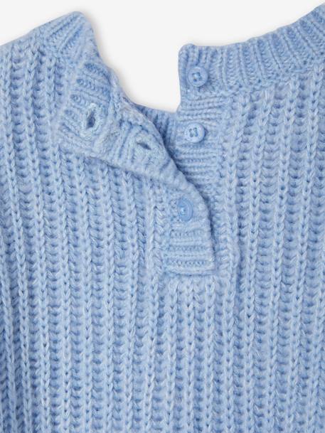 Baby Strickpullover, Herz himmelblau+wollweiß 5