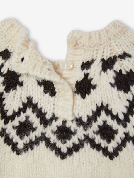 Baby Jacquard-Pullover Oeko-Tex - beige meliert - 4