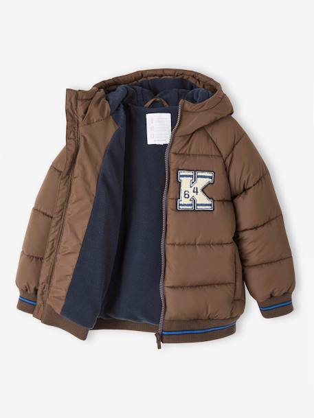 Jungen Steppjacke mit Fleecefutter, Recycling-Polyester - marine+schokolade+tannengrün - 7