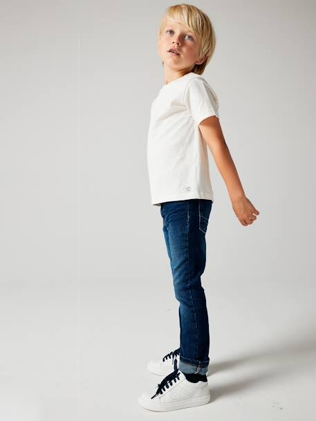 Jungen Straight-Fit-Jeans WATERLESS, Hüftweite REGULAR Oeko Tex, Bundweite verstellbar blue stone+dark blue 9