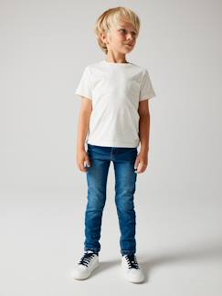 Jungenkleidung-Jeans-Jungen Slim-Fit-Jeans WATERLESS, Hüftweite SLIM, Bundweite verstellbar