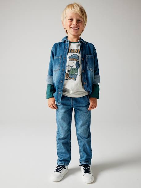 Jungen Jeanshemd, personalisierbar bleached+blue stone+schwarz denim 12