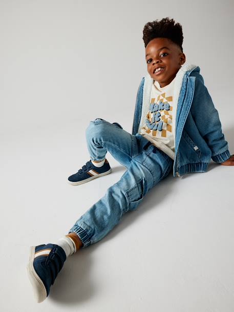 Jungen Cargo-Jeans mit Dehnbund Oeko-Tex, Bundweite verstellbar blue stone+double stone 14