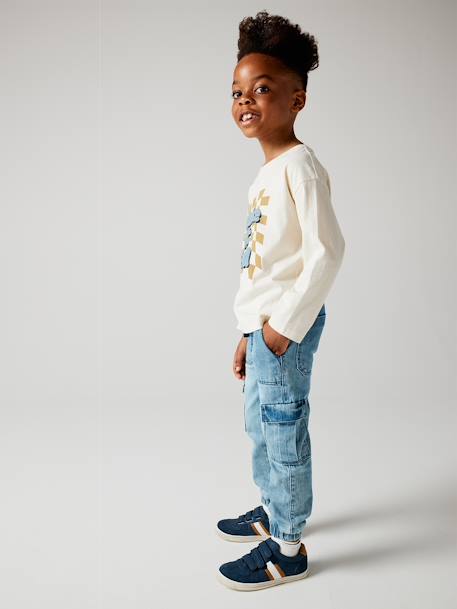 Jungen Cargo-Jeans mit Dehnbund Oeko-Tex, Bundweite verstellbar blue stone+double stone 16