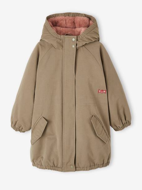 Mädchen Winterjacke mit Kapuze, Wattierung Recycling-Polyester grün+khaki+rosenholz+schwarz 6