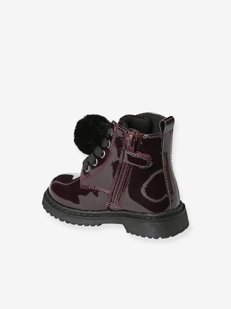 Baby Lack-Boots mit Reißverschluss bordeaux 3