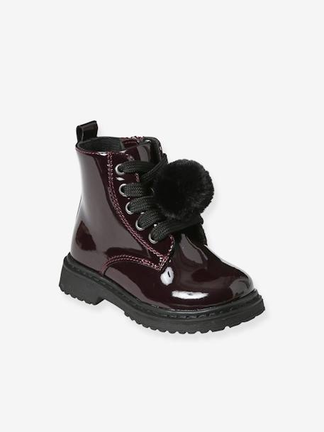 Baby Lack-Boots mit Reißverschluss bordeaux 1