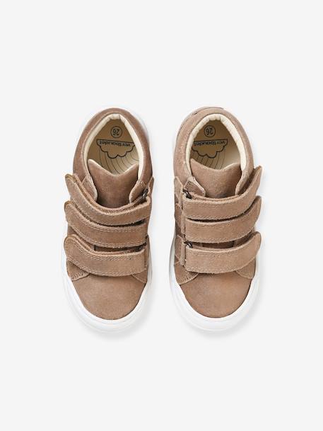 Mädchen High Sneakers, Anziehtrick beige golden+gold+marine 4