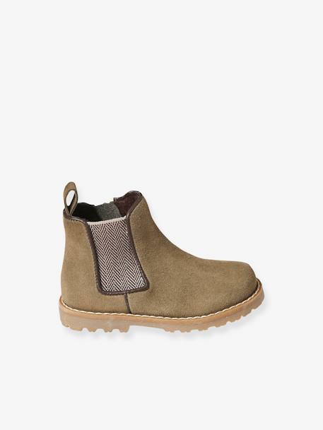 Baby Boots mit Reißverschluss khaki 2