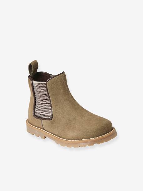 Baby Boots mit Reißverschluss khaki 1