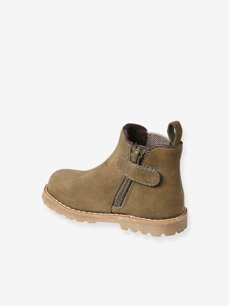 Baby Boots mit Reißverschluss khaki 3