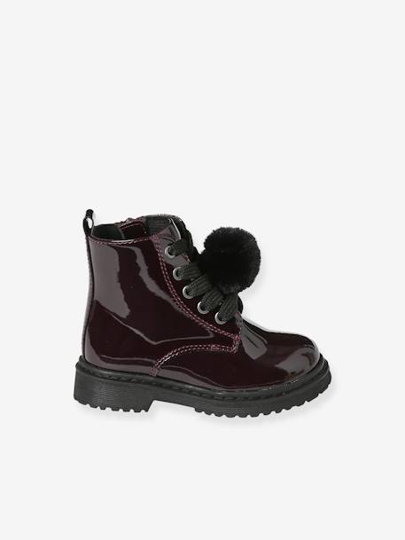 Baby Lack-Boots mit Reißverschluss bordeaux 2