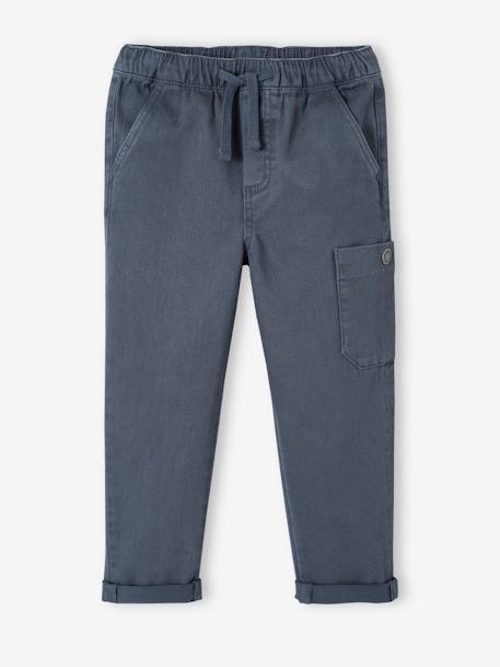 Jungen Cargohose mit Dehnbund, Bundweite verstellbar karamell+petrol 8