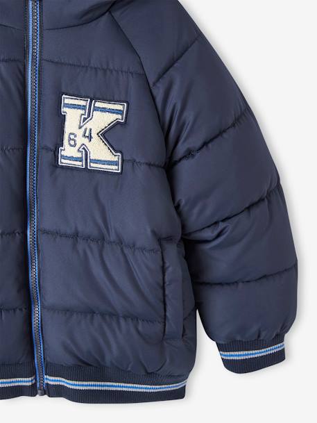 Jungen Steppjacke mit Fleecefutter, Recycling-Polyester - marine+schokolade+tannengrün - 5